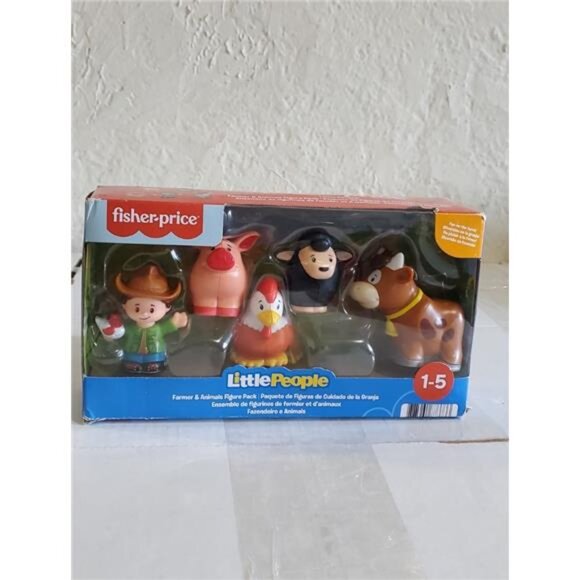 Fisher-Price Little People Farmer & Animals Figure Pack – Cow Pig Chicken Sheep - Picture 2 of 5